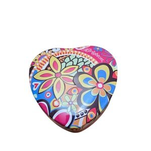 Brighton Heart Shaped Trinket Box Colorful‎ Retro Floral Design